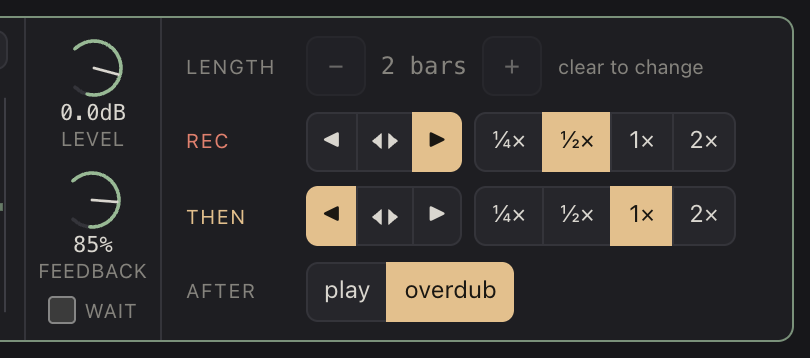 A strip: knobs and settings.